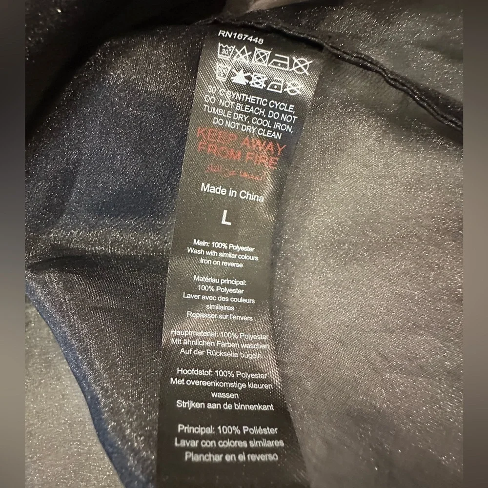 Black Sheer Hooded Jacket Size Large - Picture 4 of 6